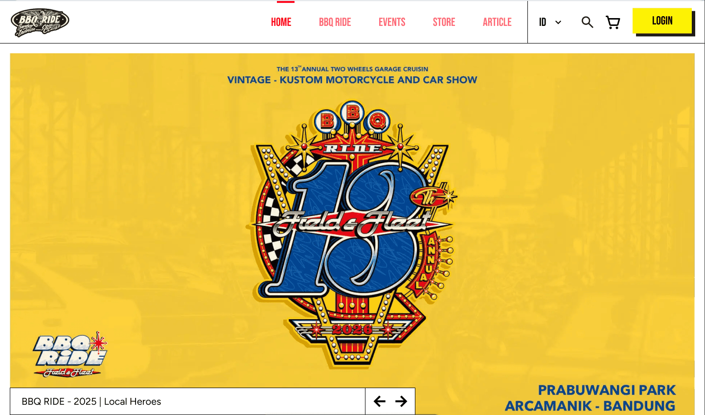 Tampilan situs acara BBQ Ride