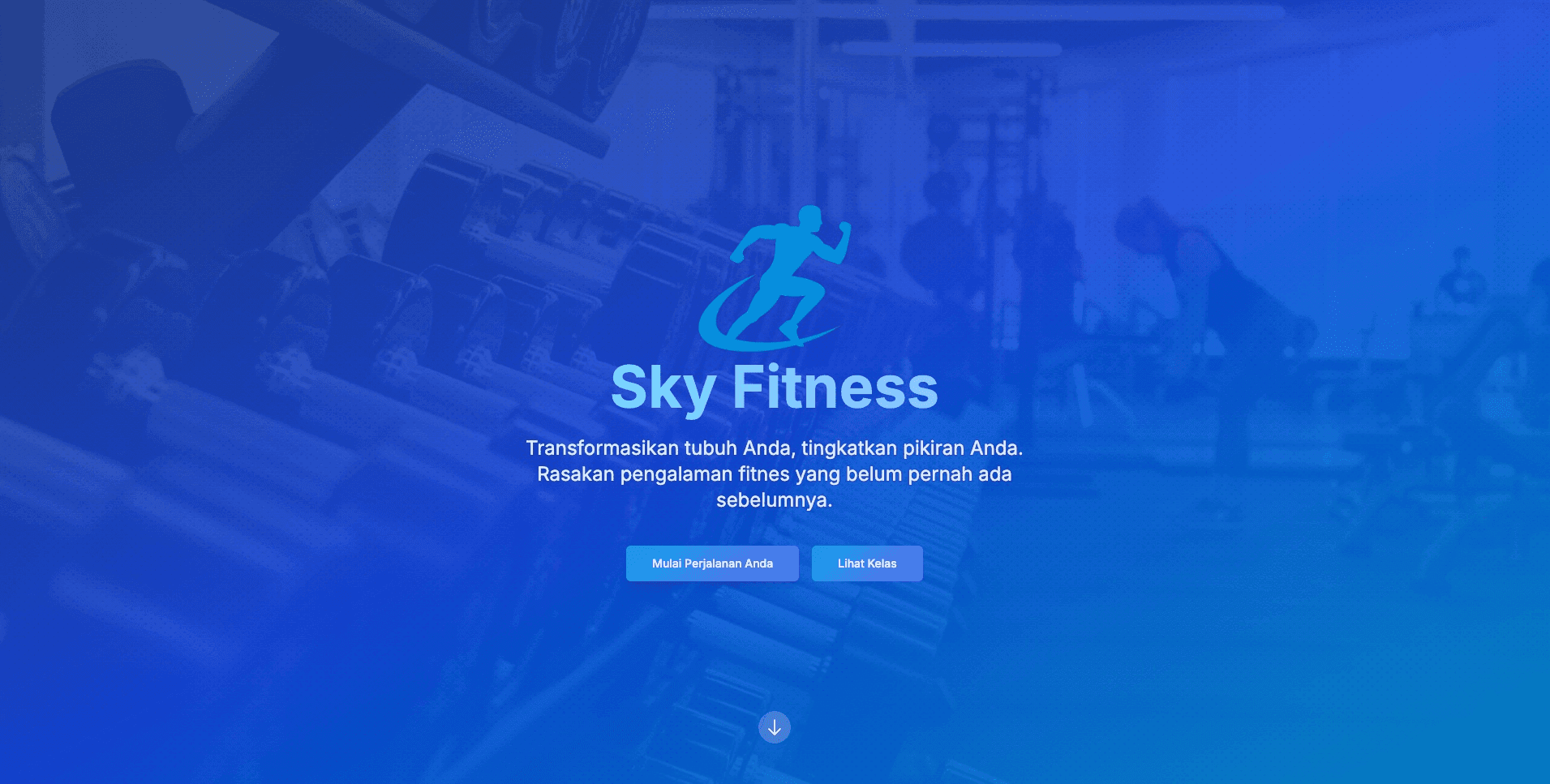 Tampilan beranda website Sky Fitness