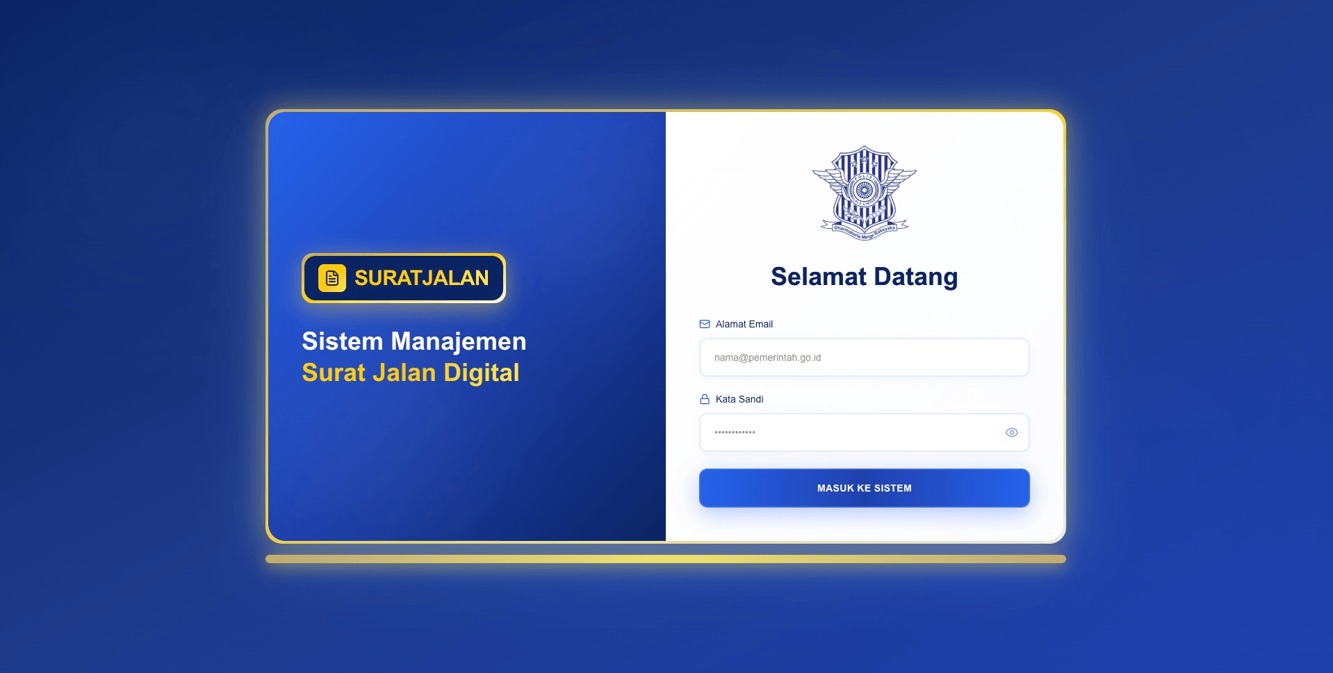 Dashboard sistem surat jalan digital